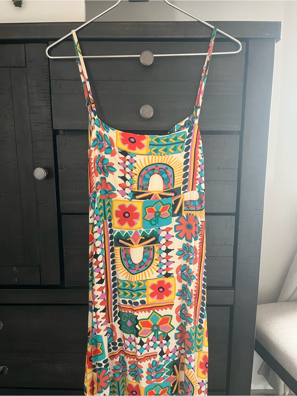 Vibrant Multicolor Floral Maxi Dress - Spaghetti Strap